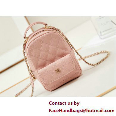 Chanel Grained Calfskin  &  Gold-Tone Metal Mini Backpack Bag AP3753 Nude Pink 2025